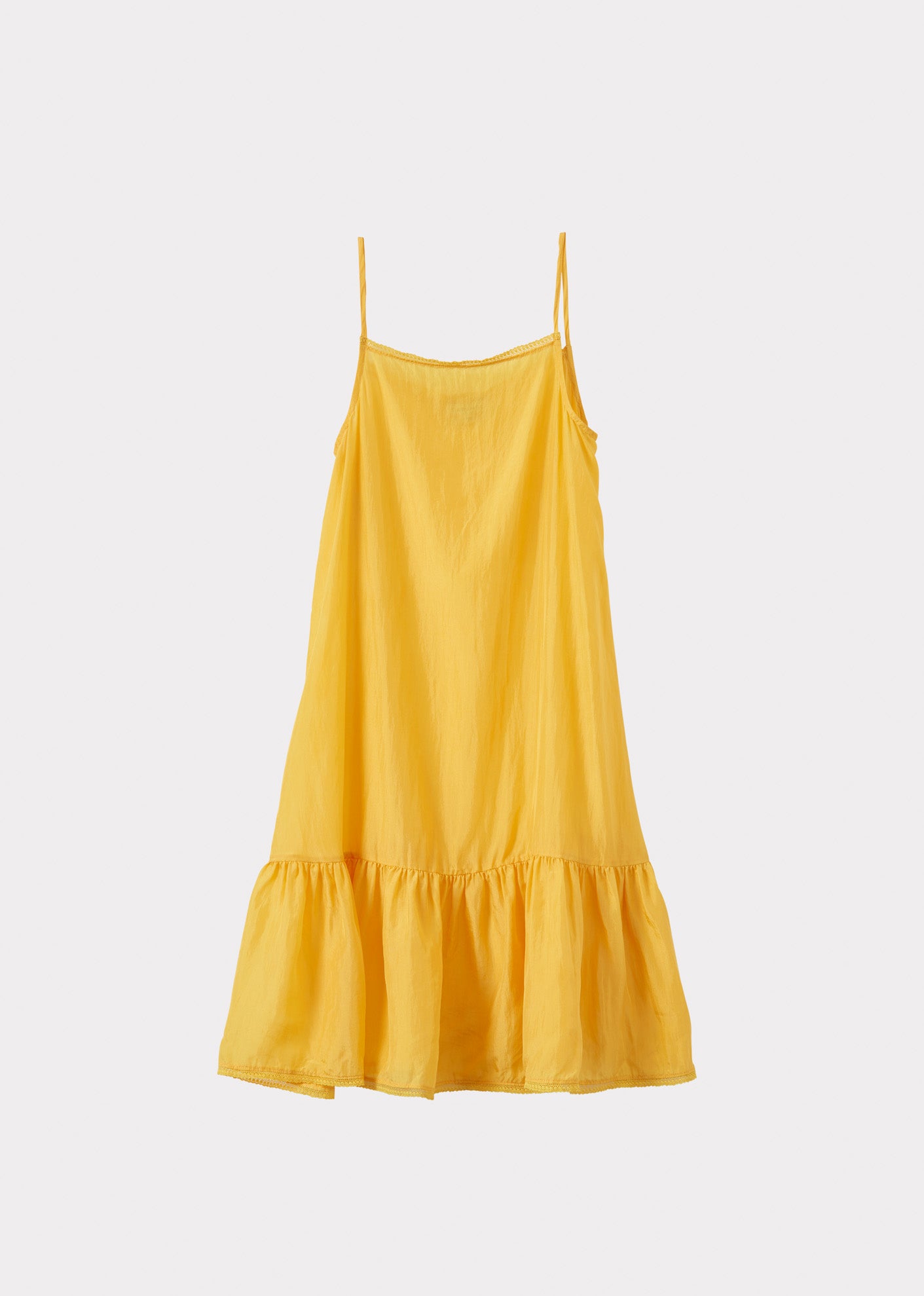 GRAPE GIRL'S SILK SLIP DRESS  - YELLOW
