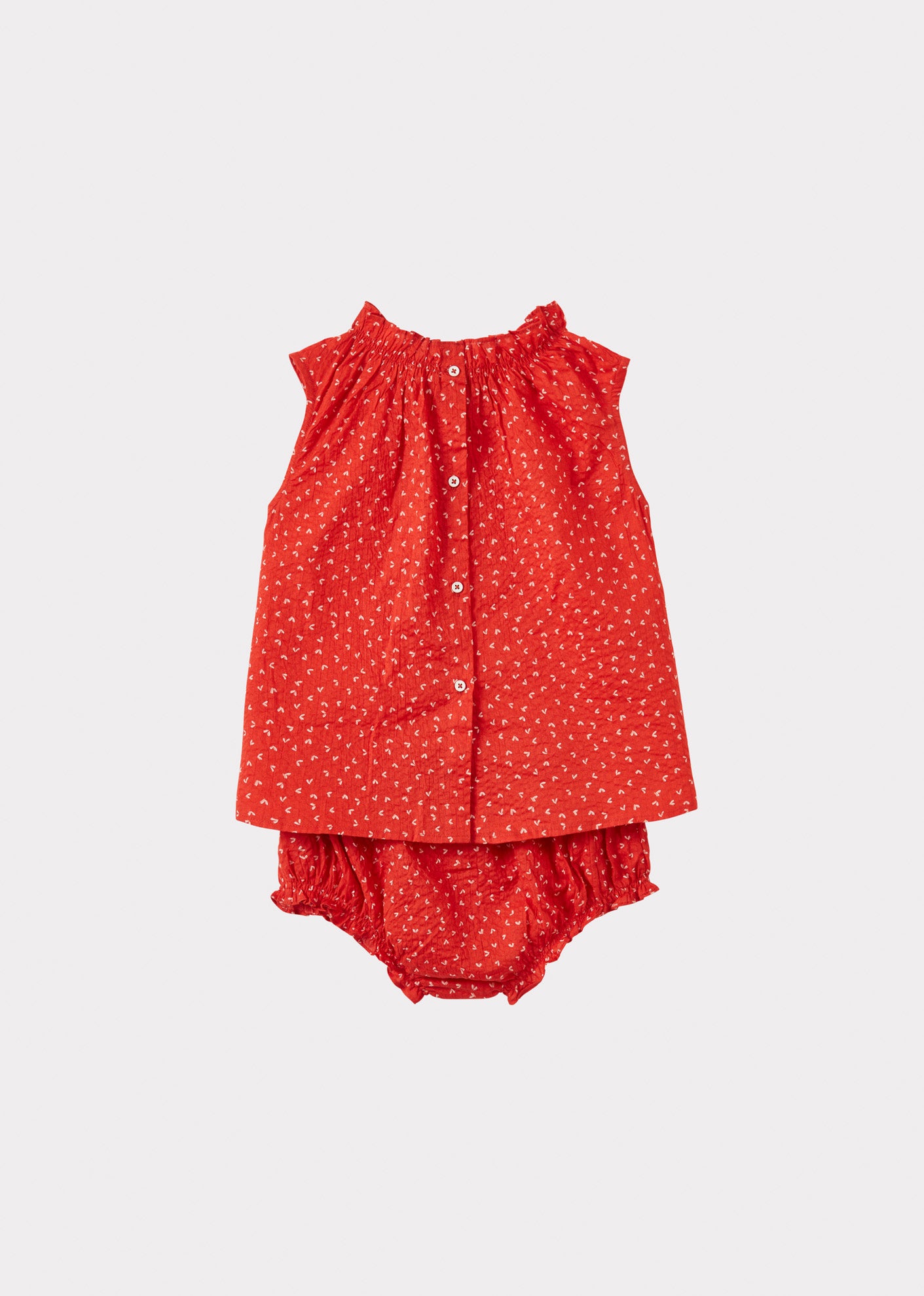 ALBERTA CHILDREN'S MIRACLE WEAVE COTTON TOP AND SHORTS SET - POPPY RED