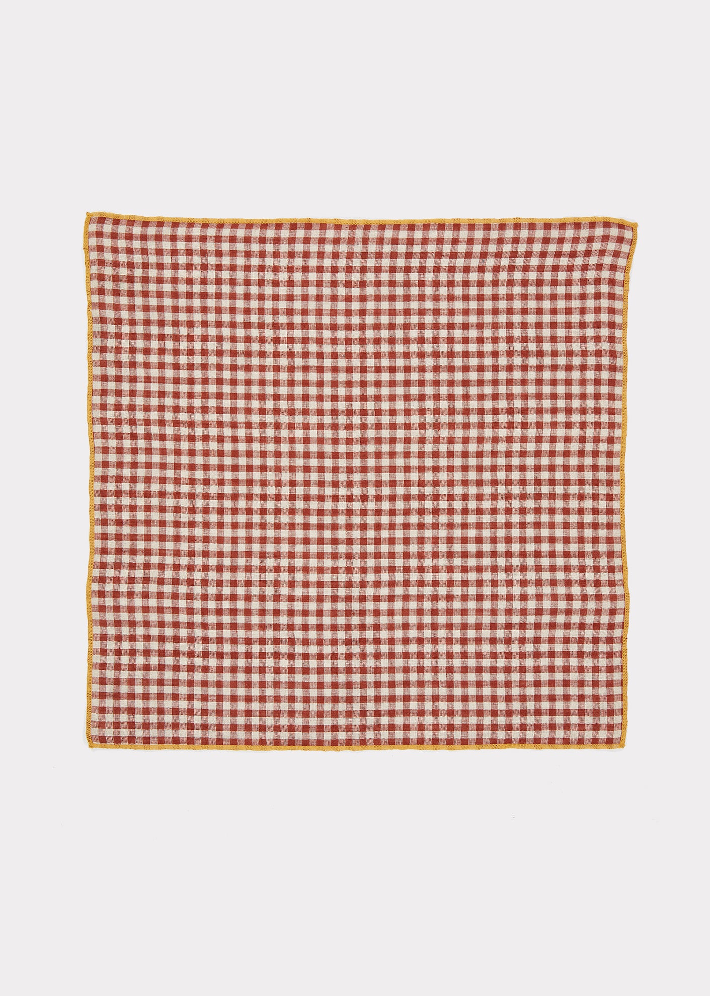 NAPKIN SET BROWN CHECK