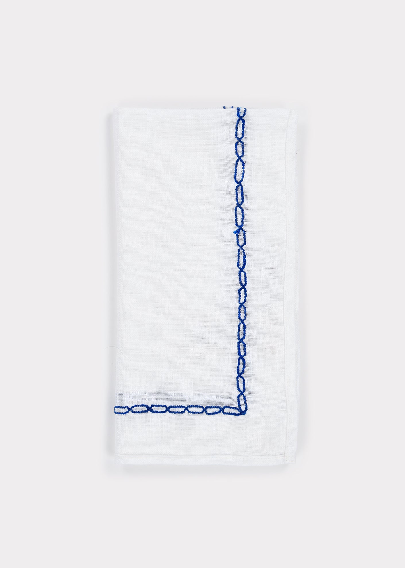 NAPKIN SET - OFF WHITE WITH BLUE