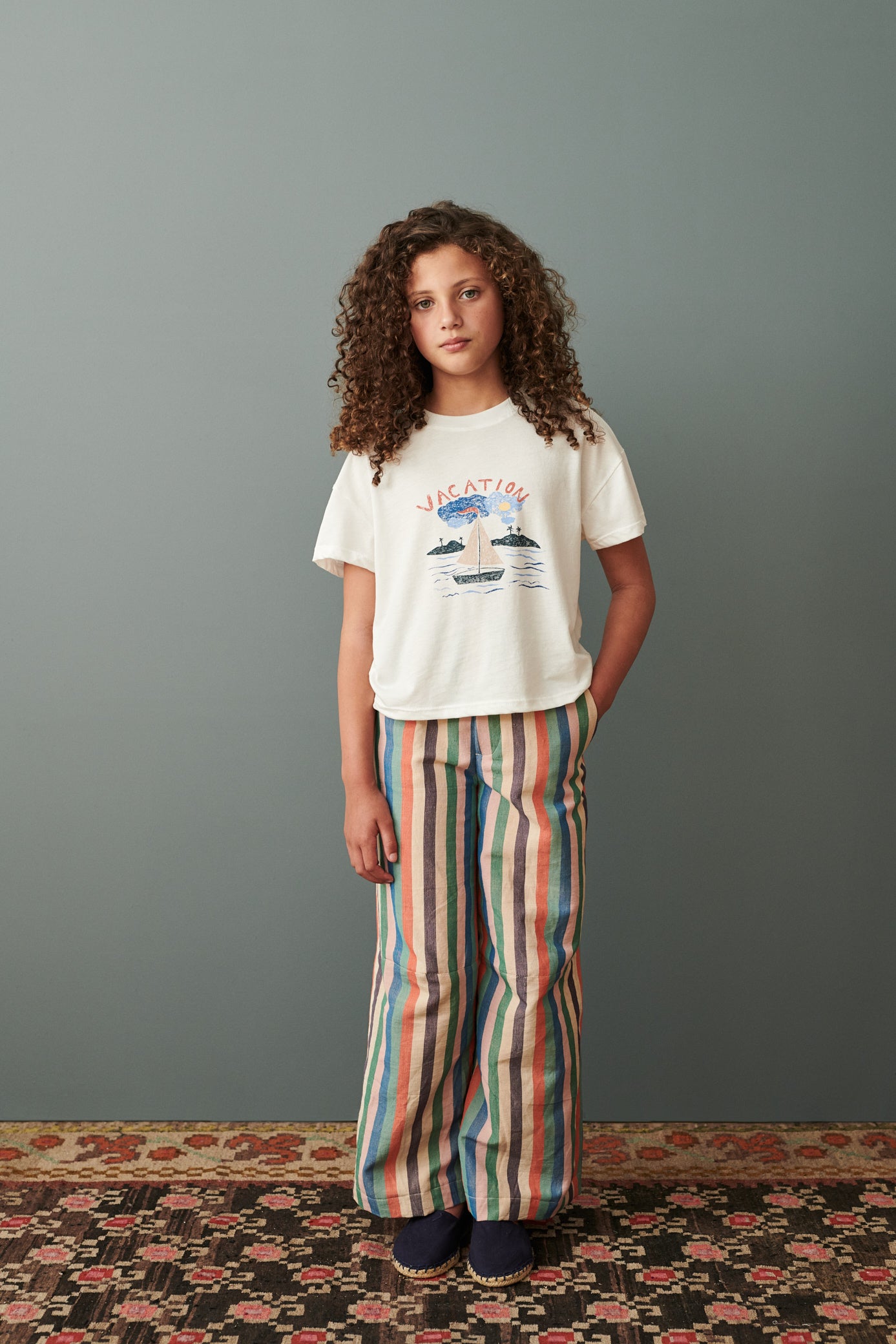 CAPER KIDS TROUSER - MULTI STRIPE 2