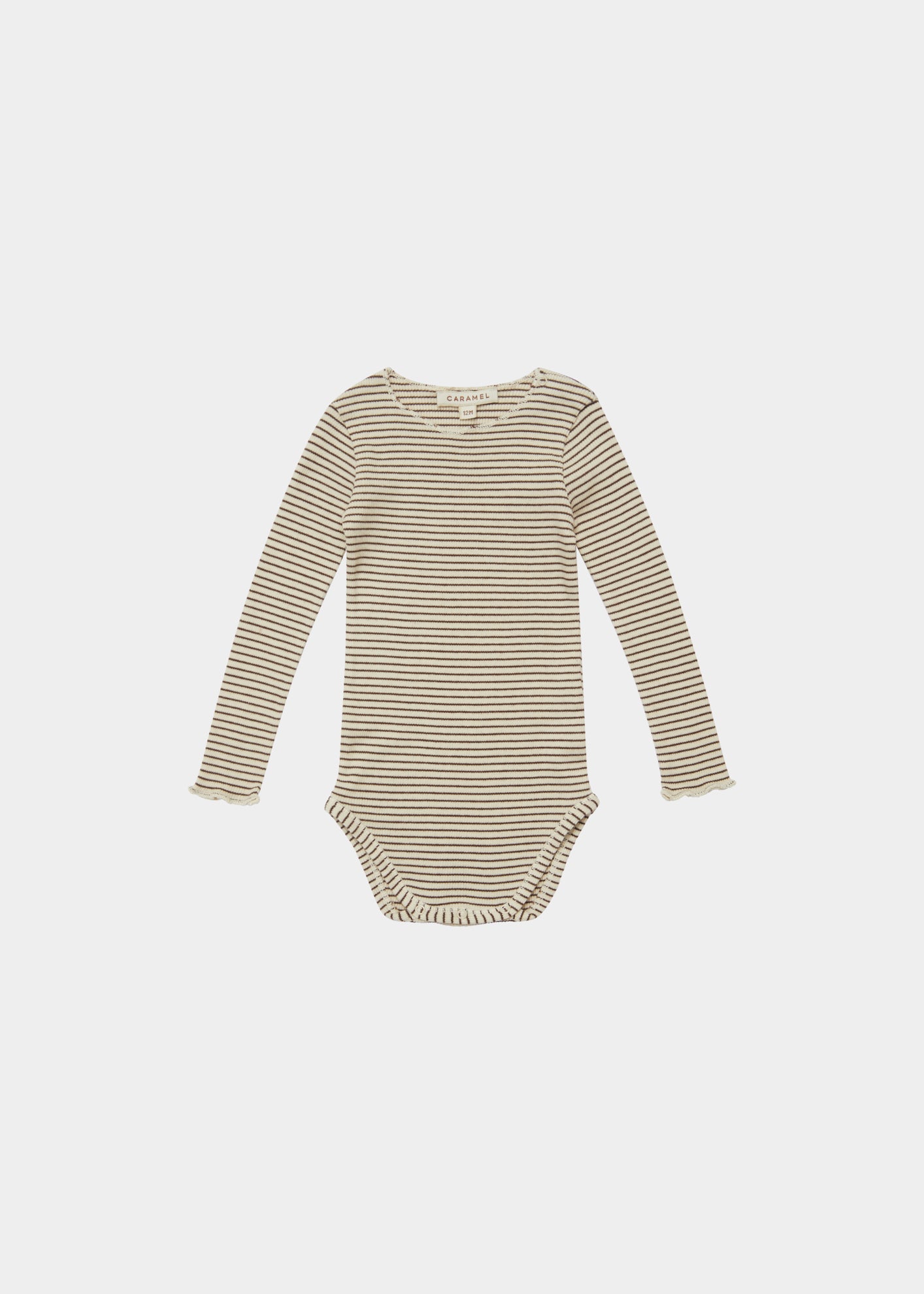 HANAU BABY ROMPER - CREAM/CHOCOLATE STRIPE