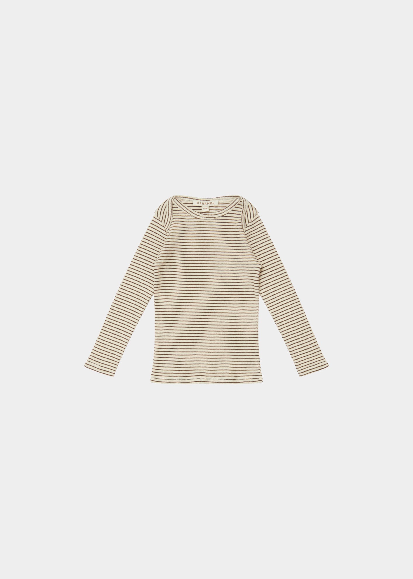 KISHON BABY COTTON T-SHIRT - CREAM/CHOCOLATE STRIPE