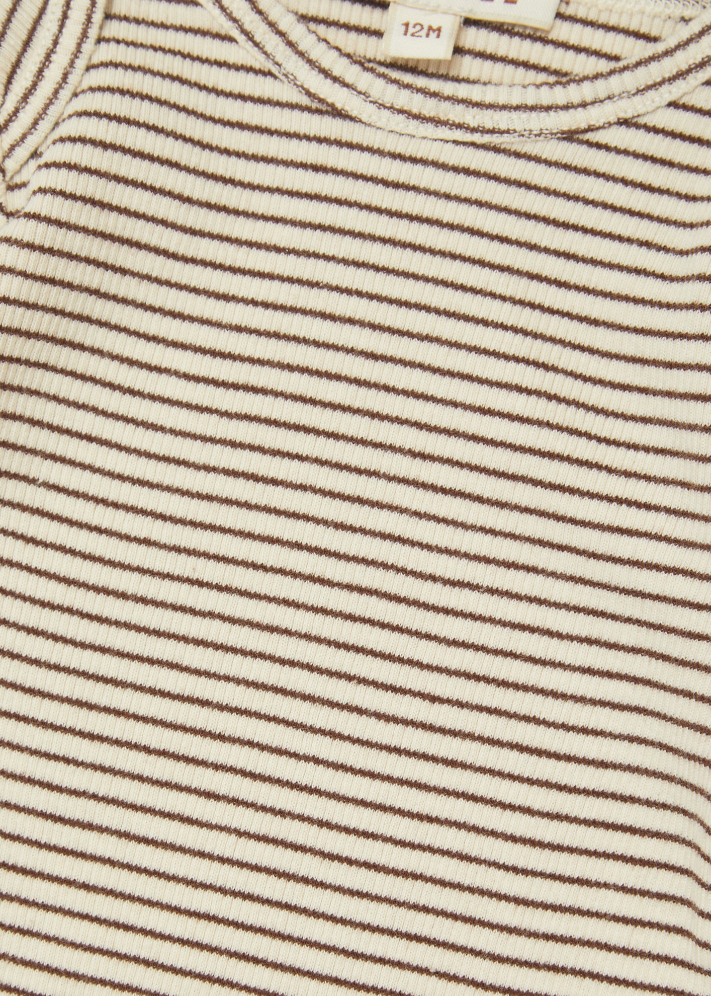 KISHON BABY COTTON T-SHIRT - CREAM/CHOCOLATE STRIPE