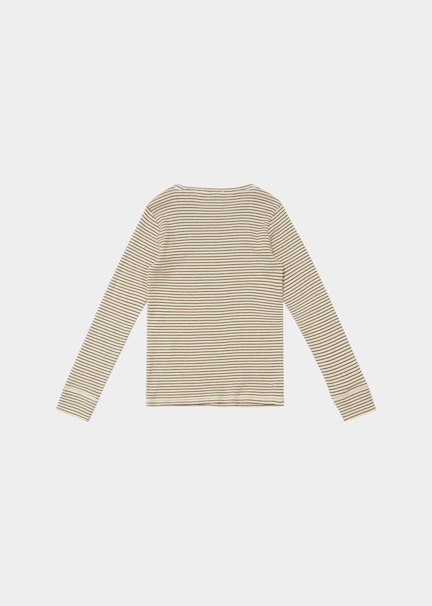 KISHON CHILDREN'S COTTON T-SHIRT - CREAM/CHOCOLATE STRIPE