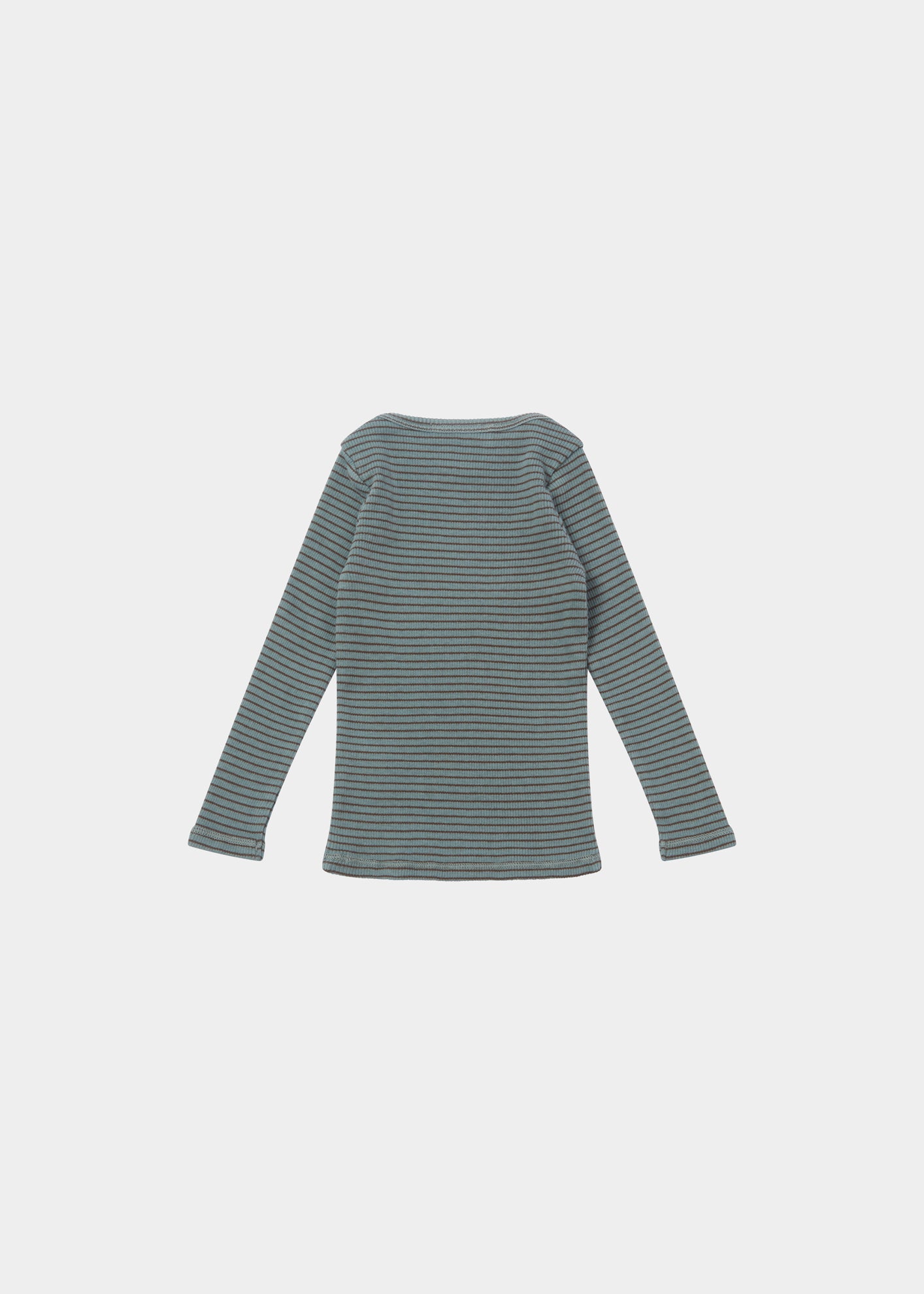 KISHON BABY COTTON T-SHIRT - SPRUCE/CHOCOLATE STRIPE
