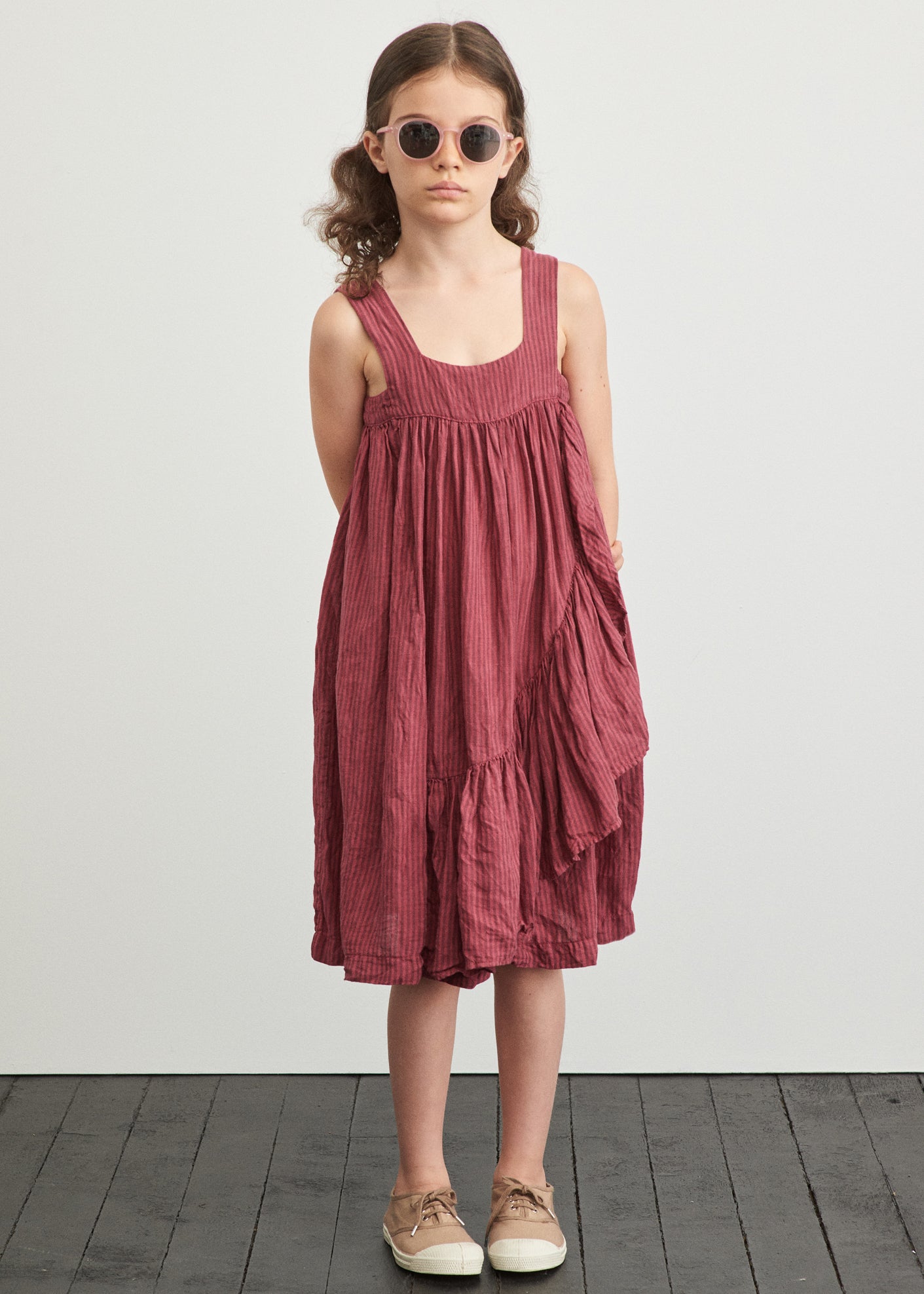 ANEMONE DRESS - RASPBERRY STRIPE