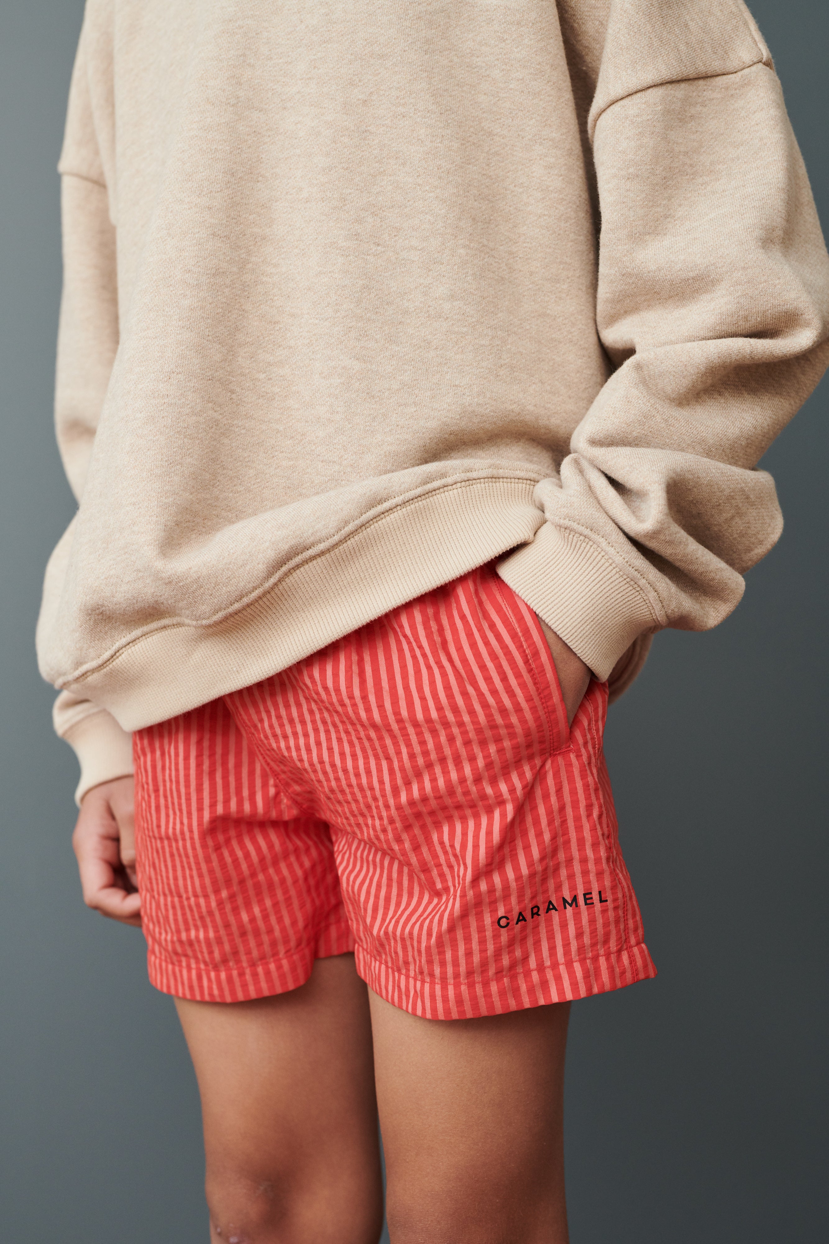 KOHLRABI SWIM SHORTS - RED STRIPE