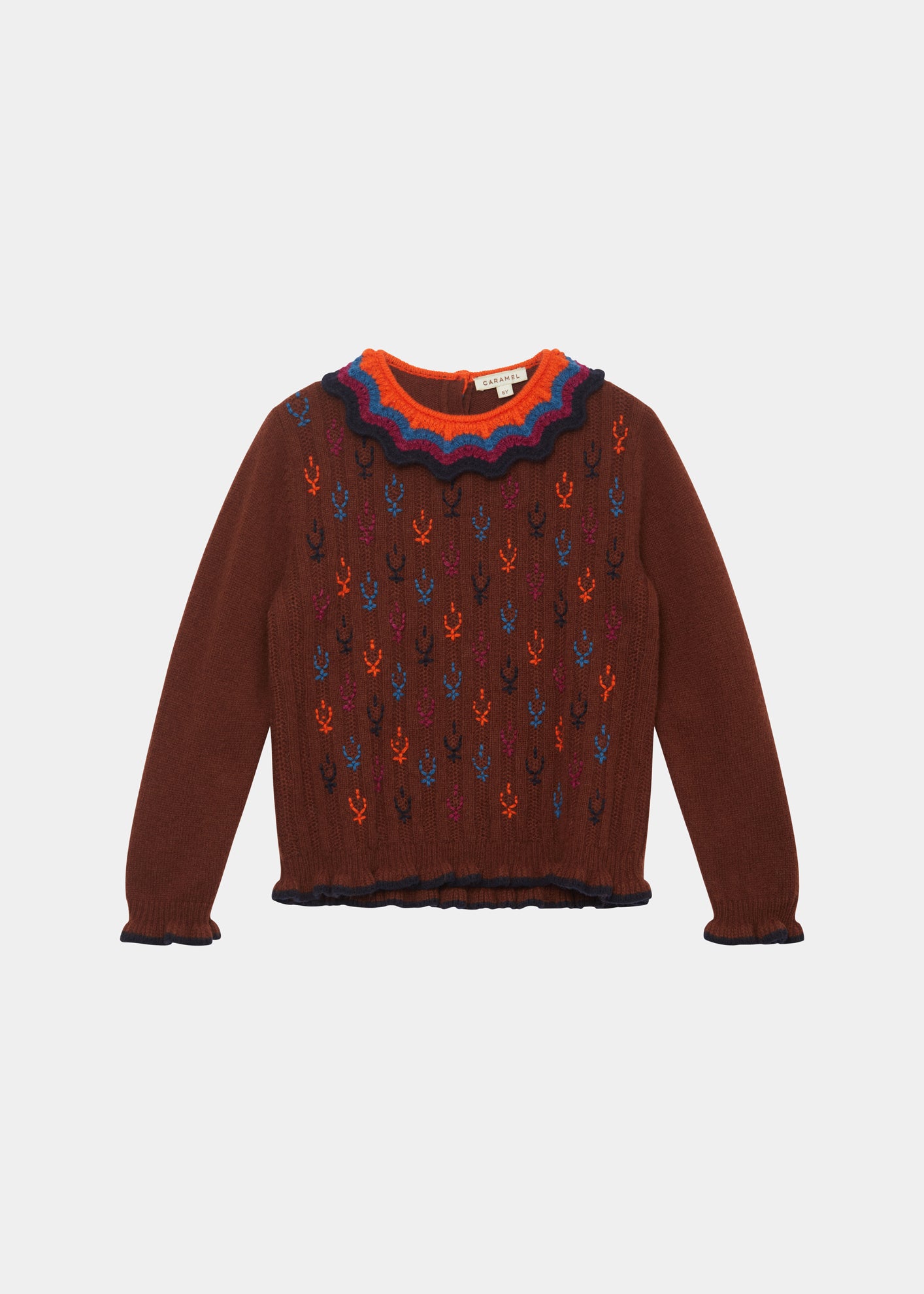 EMBROIDERY JUMPER WOMAN - NUTMEG