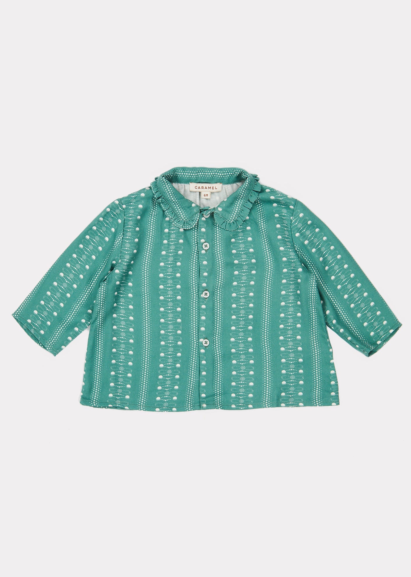 TERN BABY SHIRT - TEAL DOTTY PRINT