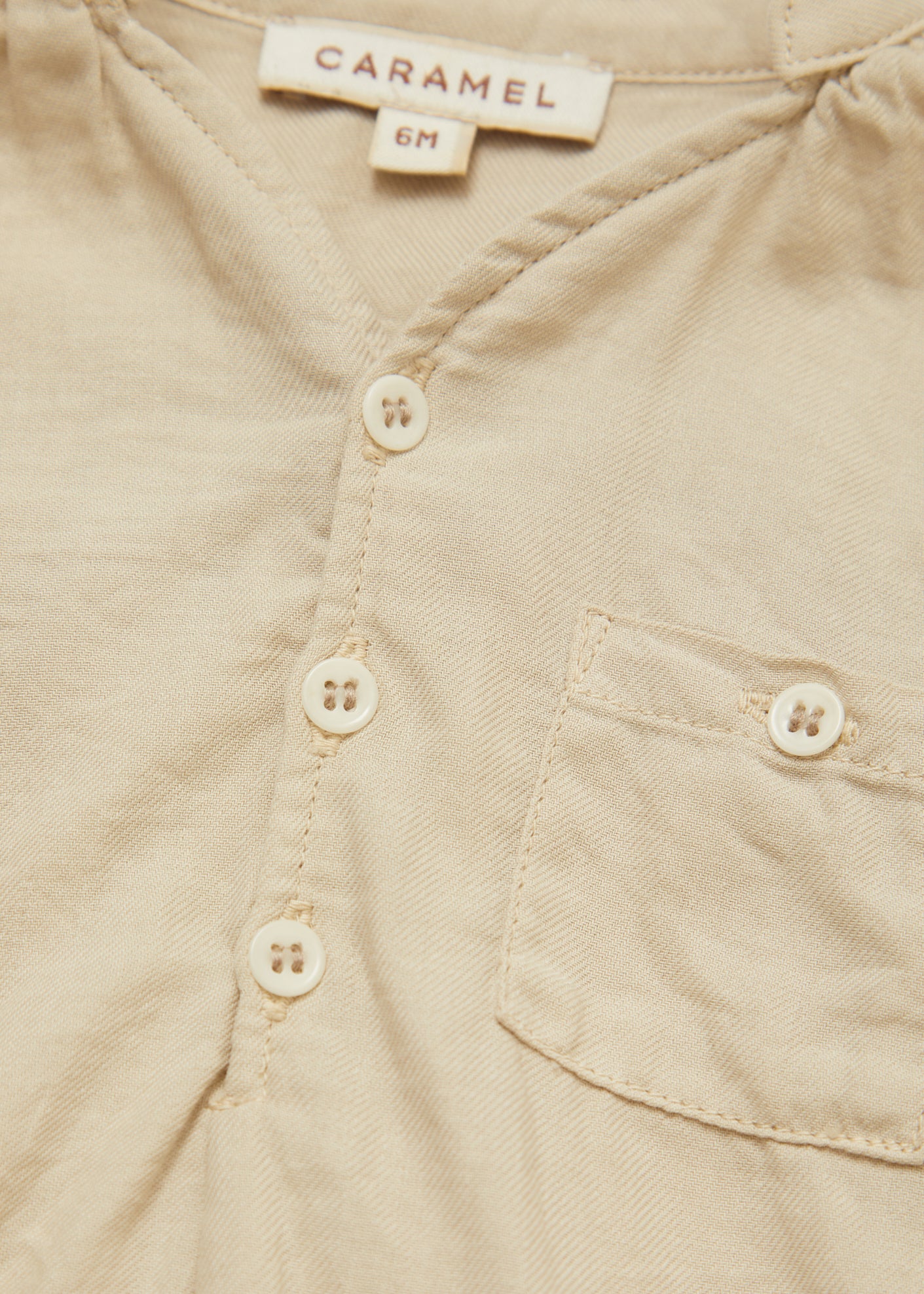 Baby Designer Tops - Adonis Baby Shirt - Sand Cotton