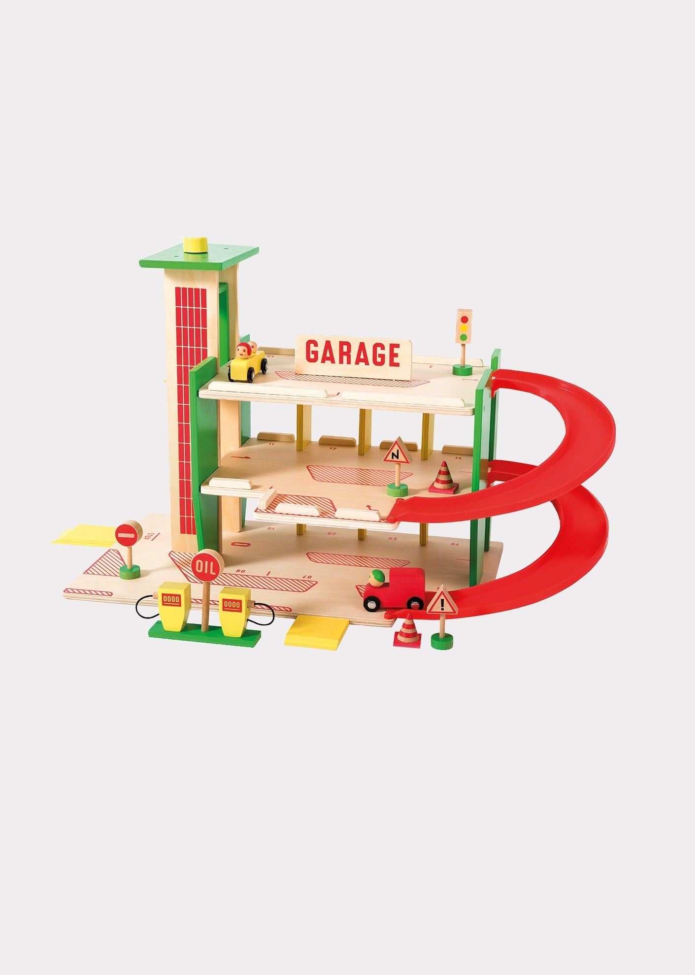 MOULIN ROTY WOODEN GARAGE TOY SET