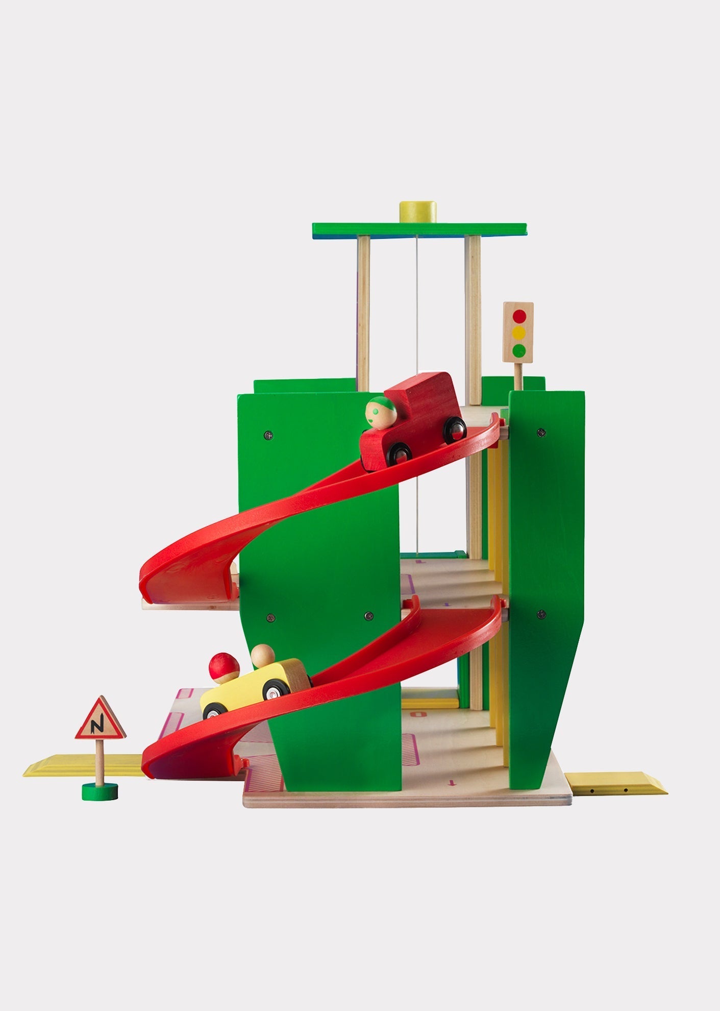 MOULIN ROTY WOODEN GARAGE TOY SET