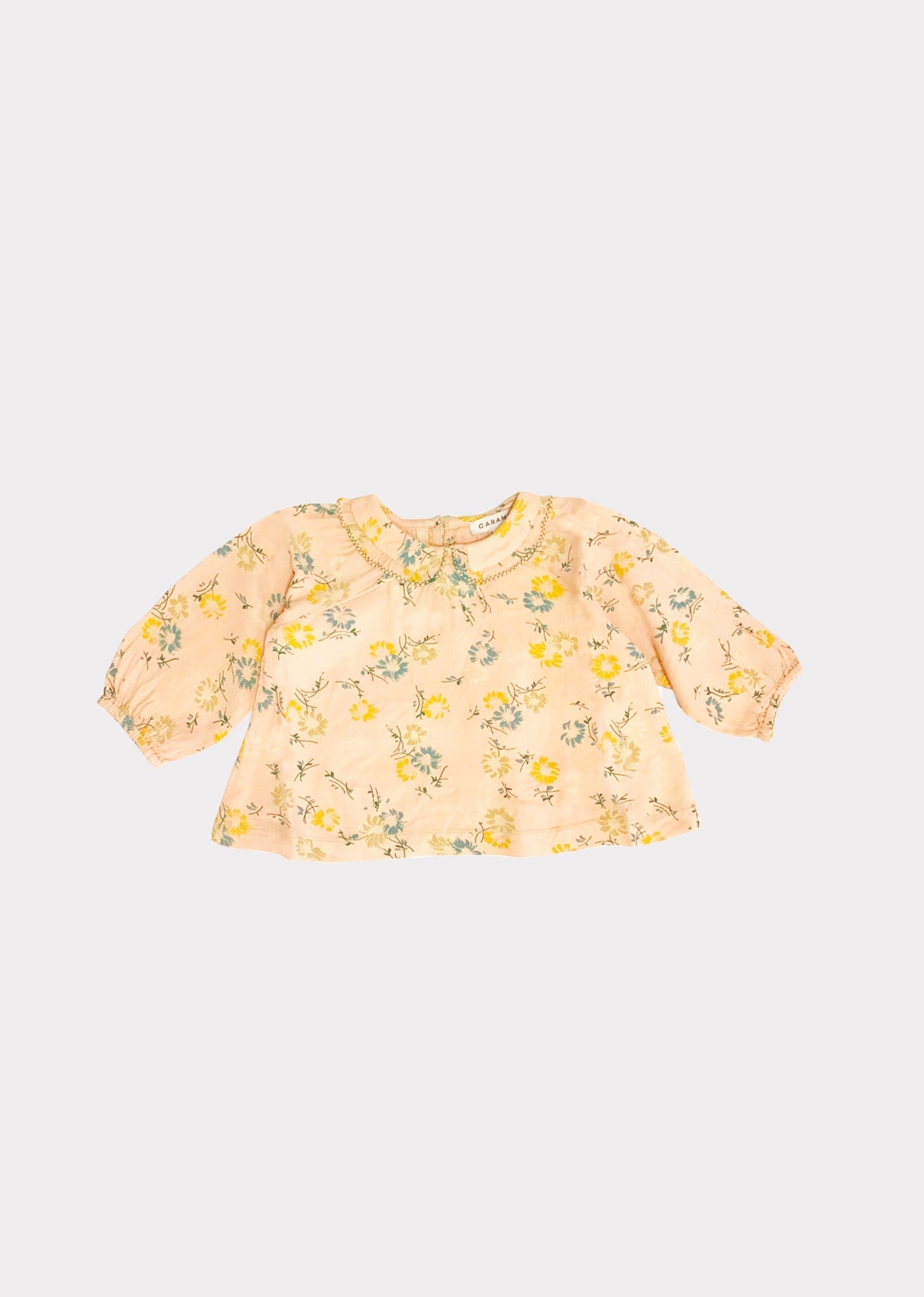 BEE BABY BLOUSE - BLUSH PAINTED FLOWER