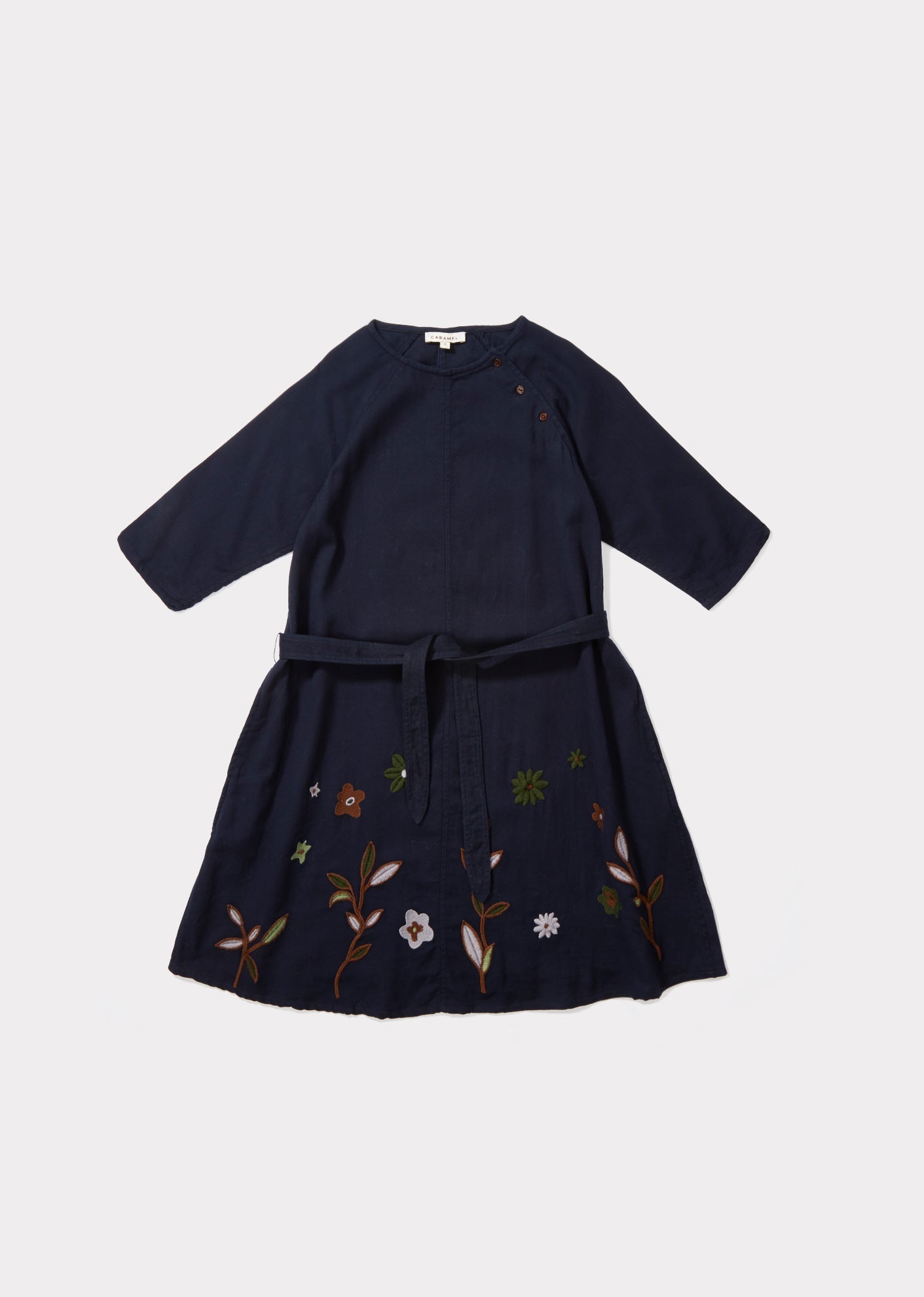 BELSAY EMBROIDERED DRESS - NAVY