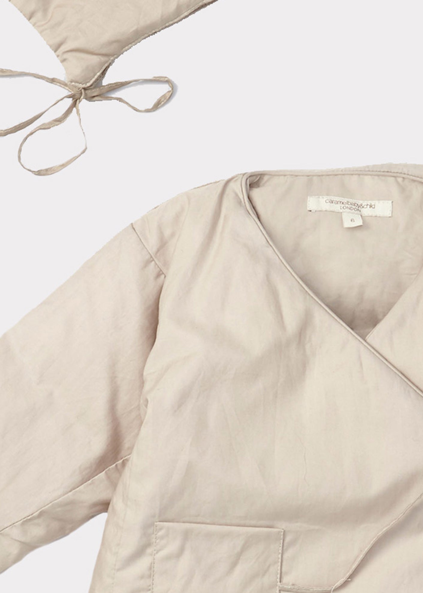 DOWN FILLED BABY JACKET AND HOOD - CREAM
