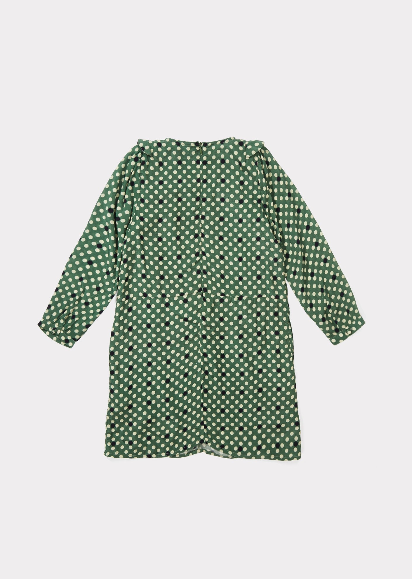DOE DRESS - FOREST GREEN POLKA DOT