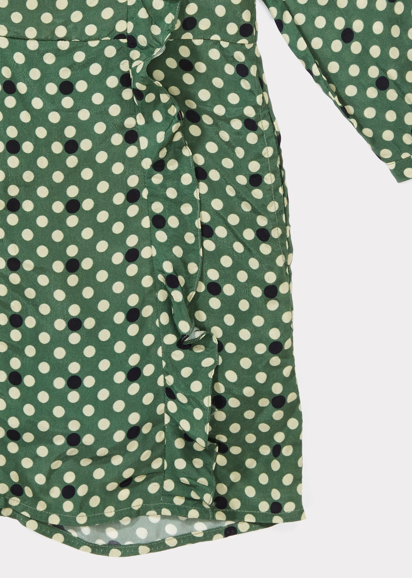 DOE DRESS - FOREST GREEN POLKA DOT