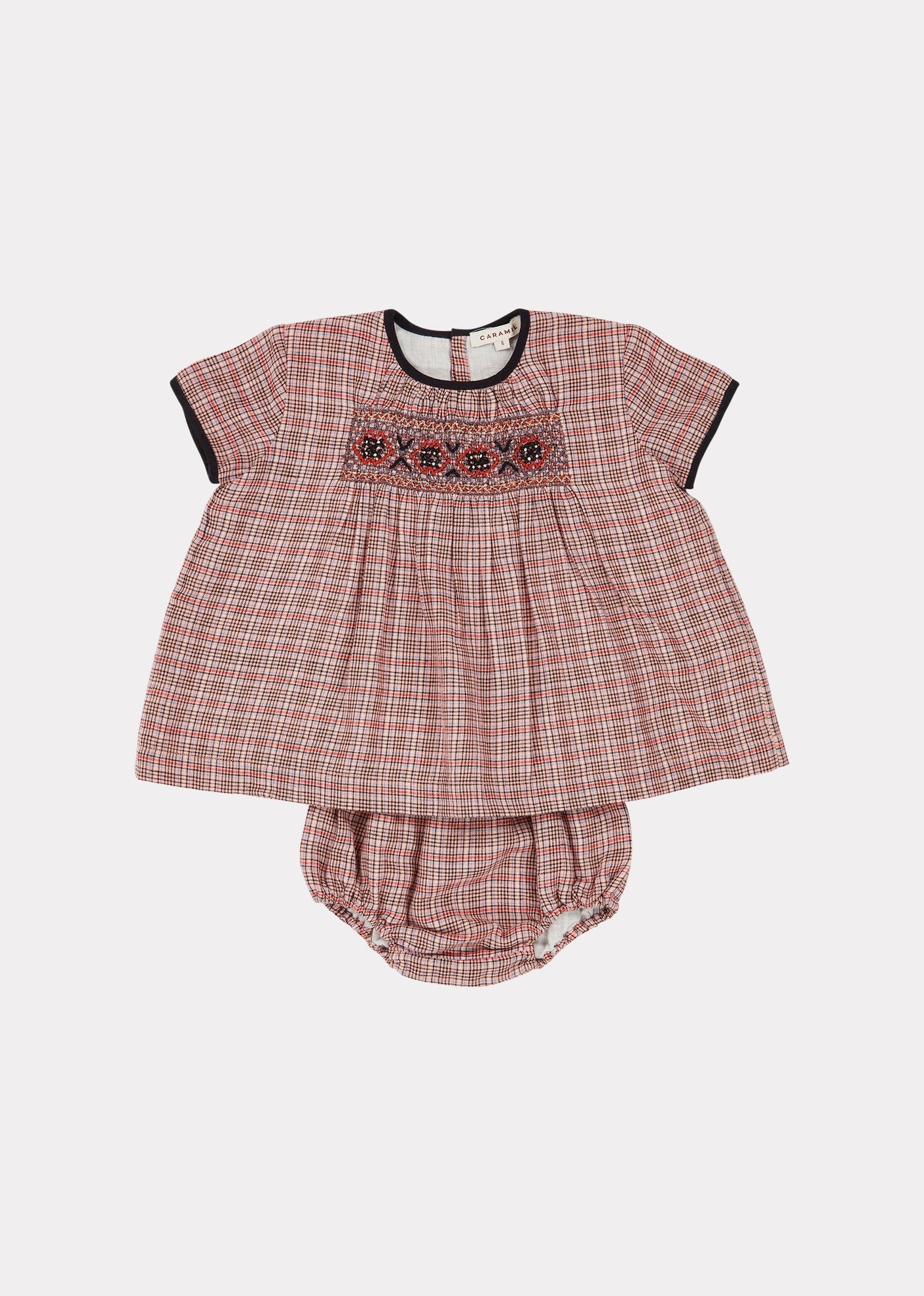 DOVE BABY TUNIC SET - PINK CHECK