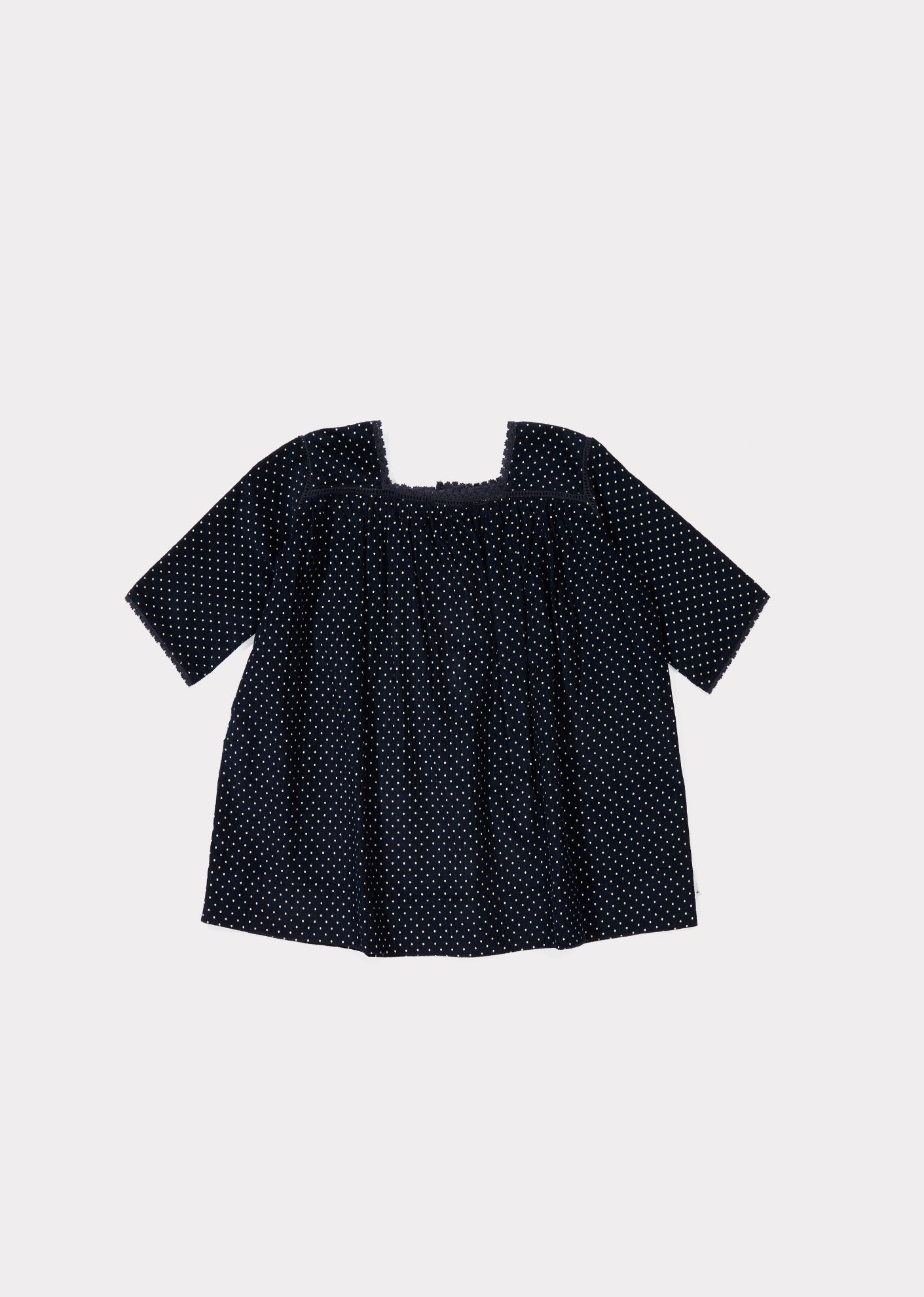 GIRAFFE BABY DRESS - NAVY BABYCORD DOT