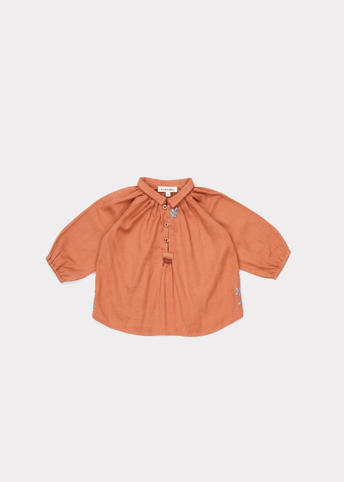 HADDON EMBROIDERY BABY BLOUSE - PERSIMMON