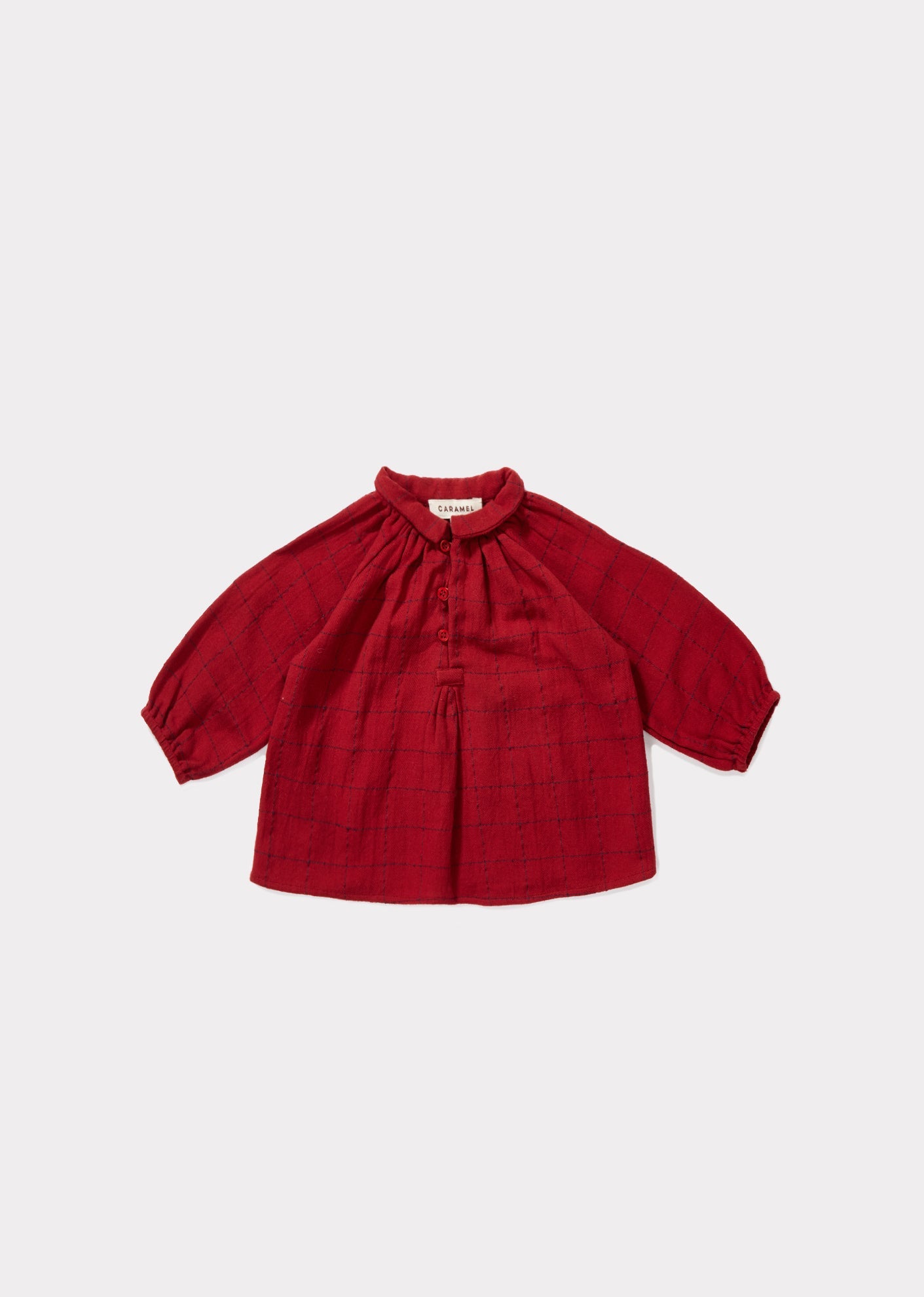 HADDON BABY BLOUSE - RED STABSTITCH