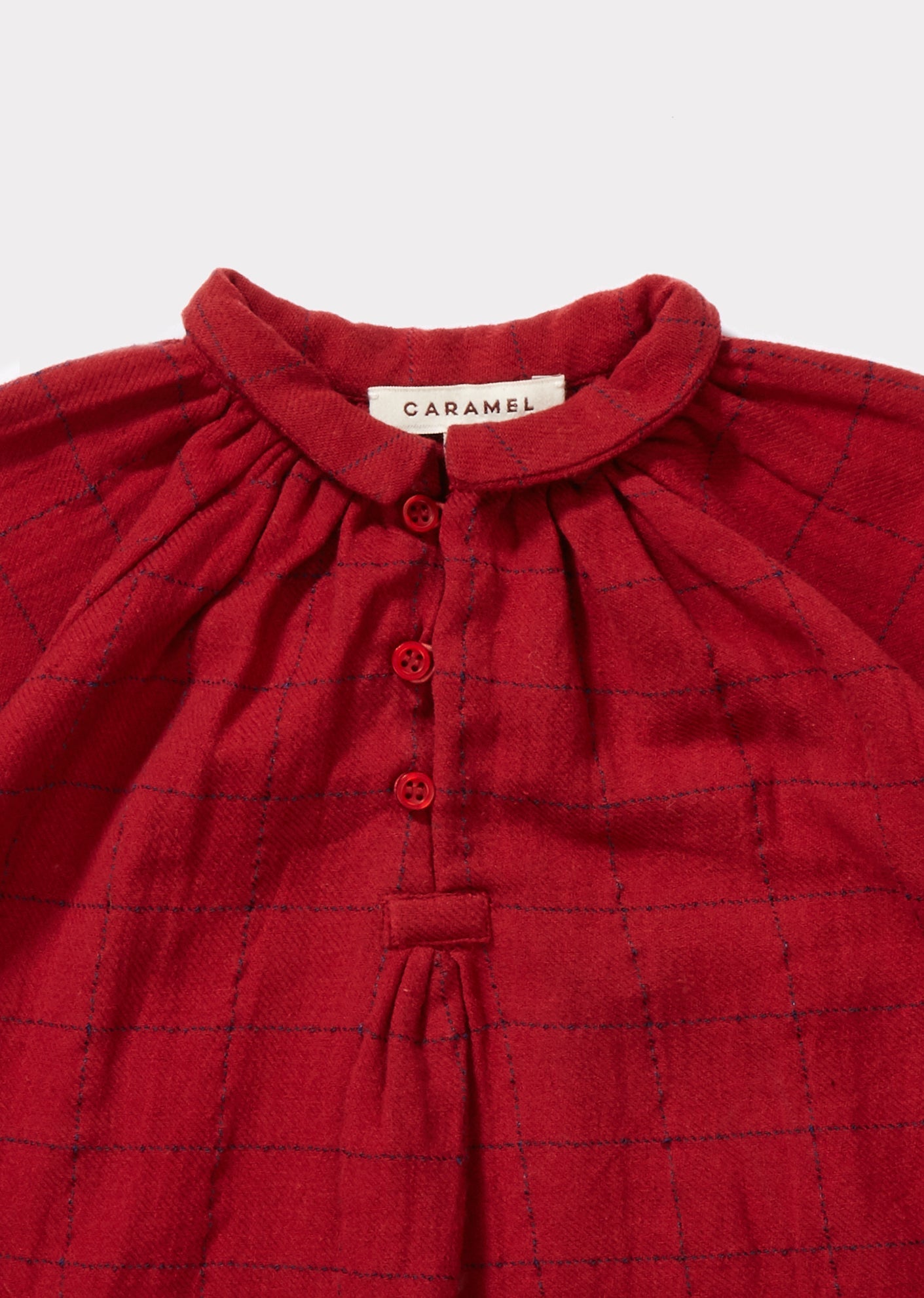 HADDON BABY BLOUSE - RED STABSTITCH