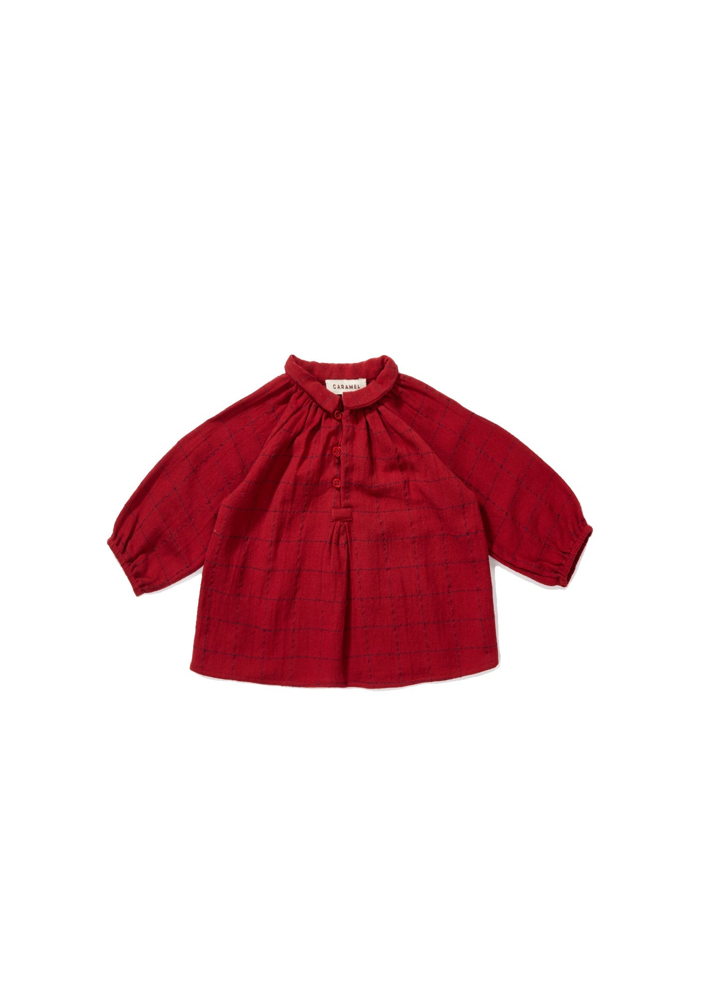 HADDON BABY BLOUSE - RED STABSTITCH