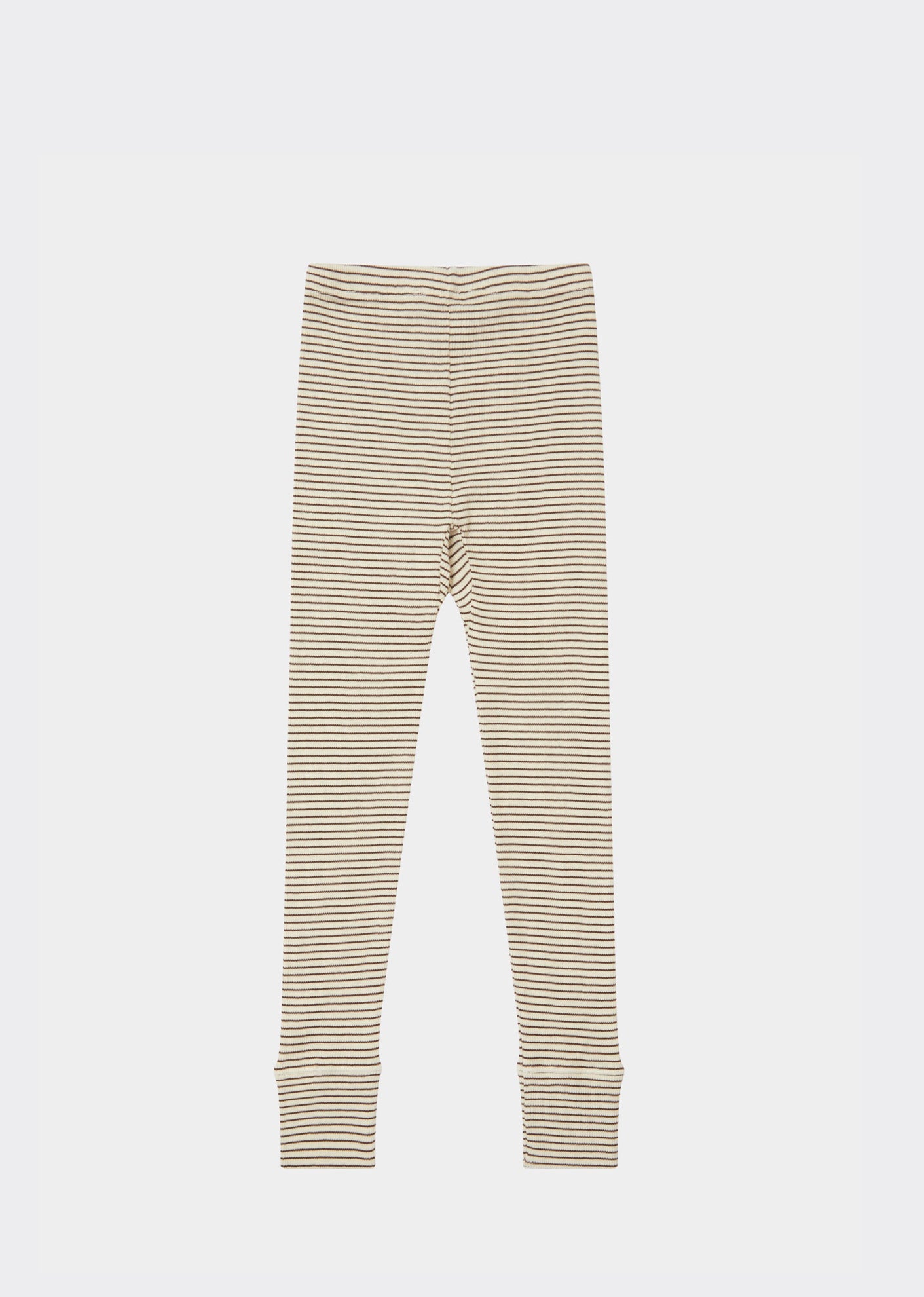 JUDD CHILDREN'S COTTON LEGGINGS - CREAM/CHOCOLATE STRIPE