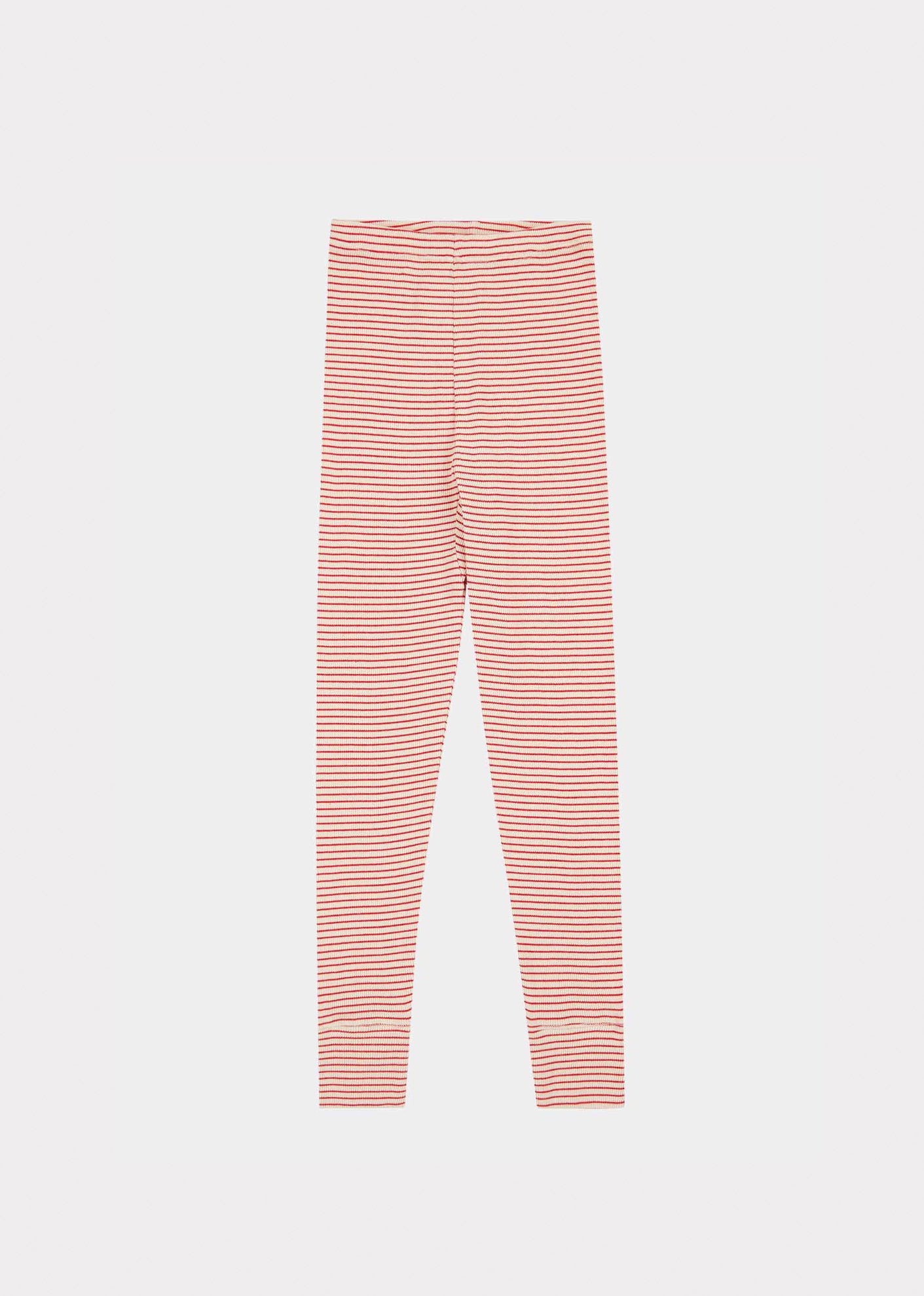 JUDD CHILDREN'S COTTON LEGGINGS - REDCURRANT/CREAM